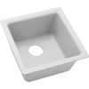 15-3/4" x 15-3/4" x 7-11/16" Quartz Single Bowl Dual Mount Bar Sink in White