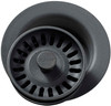 Polymer Disposal Flange with Removable Basket Strainer and Rubber Stopper in Charcoal