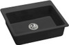 25" x 22" x 5-1/2" Quartz Drop-in ADA Sink with Perfect Drain in Black
