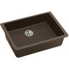 25" x 18-1/2" x 5-1/2" Quartz Single Bowl Undermount ADA Sink with Perfect Drain in Mocha