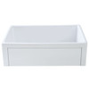 30-in x 20-in x 10-in Super Single Bowl with Reversible (Roman/Plain) Front, Farmhouse Fireclay Kitchen Sink, Undermount Installation, in White