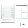60-in x 34-in Shower Base, Walls and Door Kit, in White/Chrome with Clear Glass 60-in x 34-in Shower Base, Walls and Door Kit, in White/Chrome with Clear Glass