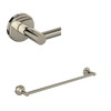 Rohl LO1/24PN Lombardia 24-in Wall Mount Single Towel Bar, Polished Nickel