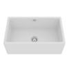 Modern Single Bowl Apron Front Fireclay Kitchen Sink in White