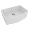 Single Bowl Bowed Apron Front Fireclay Kitchen Sink in White