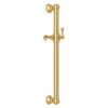 24-in Decorative Grab Bar with Lever Handle Slider in Italian Brass