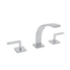 High Neck Widespread Lavatory Faucet with Metal Lever Handles and Pop-Up in Polished Chrome