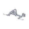 Rohl A1423LPAPC-2 Acqui Wall Mount Bridge Bathroom Faucet with White Porcelain Lever Handle, Polished Chrome