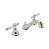 C-Spout Widespread Lavatory Faucet with Classic Metal Lever in Polished Nickel