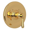 Rohl A2914LMIB Thermostatic Trim Plate with Metal Lever and without Volume Control in Italian Brass