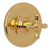 Rohl A2914XMIB Thermostatic Trim Plate with Cross Handle and without Volume Control in Italian Brass