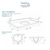 Transolid VT24.75x22-1OU-3A-A-W-4  24.75 in. W x 22.25 in. D Quartz Vanity Top in Milan White with 4in Centerset and Oval Undermount Sink