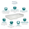 Transolid VT43x22-1OU-3A-A-W-8  43 in. W x 22.25 in. D Quartz Vanity Top in Milan White with 8in Centerset and Oval Undermount Sink