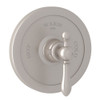 Thermostatic Trim Plate with Classic Metal Lever and without Volume Control in Satin Nickel