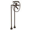 Rohl ACKIT7383NX-TCB Exposed Floor Mount Tub Filler with Handshower and Floor Pillar Legs or Supply Unions in Tuscan Brass