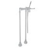 Rohl AKIT2302NLMAPC Exposed Floor Mount Tub Filler with Metal Lever Handshower and Floor Pillar Legs or Supply Unions in Polished Chrome
