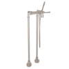 Rohl AKIT2302NLMSTN Exposed Floor Mount Tub Filler with Metal Lever Handshower and Floor Pillar Legs or Supply Unions in Satin Nickel