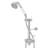 Riser Diverter, Handshower, Hose, Parking Bracket and 8" Thermostatic Outlet with White Porcelain Lever in Polished Chrome