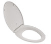 Elongated Toilet Seat with Trivantage in White