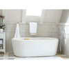 Contemporary Round Freestanding Tub Filler with Hand Shower in Polished Chrome
