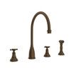 Rohl U.4735X-EB-2 Widespread Kitchen Faucet in English Bronze