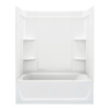 74.25-in x 60.25-in x 31.25-in Vikrell Wall and Floor 4-Piece Alcove Shower Kit with Bathtub in White 74.25-in x 60.25-in x 31.25-in Vikrell Wall and Floor 4-Piece Alcove Shower Kit with Bathtub in White
