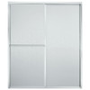 54.375-in to 59.375-in W x 70-in H Sliding Shower Door in Silver with Rain Glass Texture