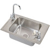 Elkay CDKAD2517VRC Stainless Steel Single Bowl Top Mount Sink and Faucet Kit with 2 Faucet Holes in Brushed Satin