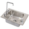 Stainless Steel Single Bowl Top Mount Sink and Faucet Kit with 4 Faucet Holes in Lustrous Highlighted Satin