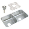 Elkay ELUH3116DBG Stainless Steel Double Bowl Undermount Sink Kit in Lustrous Highlighted Satin