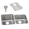 Elkay ELUH3120RDBG Stainless Steel Double Bowl Undermount Sink Kit in Lustrous Highlighted Satin