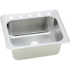 25" x 22" x 10-1/4" 20 Gauge Stainless Steel Single Bowl Drop-in Laundry Sink with 5 Faucet Holes in Brushed Satin