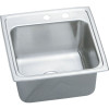 19-1/2" x 19" x 10-1/8" 18 Gauge Stainless Steel Single Bowl Drop-in Laundry Sink with Middle Right 2 Faucet Holes in Lustrous Satin