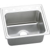 Elkay DLR2219105 Stainless Steel Single Bowl Top Mount Sink with 5 Faucet Holes in Lustrous Highlighted Satin