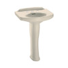 24-1/4-in Pedestal Bathroom Sink with 3 Faucet Holes Drilled and Overflow, Pedestal Included in Bone