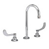 Widespread 0.5 GPM Faucet with Rigid/Swivel Spout and Wrist Blade Handles in Chrome