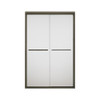 42.625-in to 47.625-in W x 70.0625-in H Frameless Sliding Shower Door in Deep Bronze with Frosted Glass Pattern 42.625-in to 47.625-in W x 70.0625-in H Frameless Sliding Shower Door in Deep Bronze with Frosted Glass Pattern