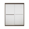 54.625-in to 59.625-in W x 70.0625-in H Frameless Sliding Shower Door in Deep Bronze with Frosted Glass Pattern 54.625-in to 59.625-in W x 70.0625-in H Frameless Sliding Shower Door in Deep Bronze with Frosted Glass Pattern