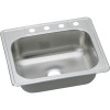 Dayton DD125224 Stainless Steel Single Bowl Top Mount Sink with 4 Faucet Holes in Satin