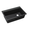 Single Bowl Top Mount Sink with Pre-scores for up to 7 Faucet Holes in Black