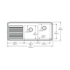 54" x 22" x 10" 18 Gauge Stainless Steel Offset Double Bowl Drop-in Sink with Right Drainboard and 3 Faucet Holes in Lustrous Satin