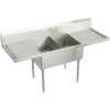 Elkay WNSF8248LROF4 Commercial Scullery Sink with 4 Faucet Holes in Buffed Satin