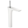 Hansgrohe 15072401 PuraVida Bathroom Faucet Vessel Faucet with Lever Handle - Less Metal Pop-Up Drain Assembly in White/Chrome Hansgrohe 15072401 PuraVida Bathroom Faucet Vessel Faucet with Lever Handle - Less Metal Pop-Up Drain Assembly in White/Chrome