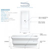 71-in L x 33.5-in W x 25.6-in H Resin Stone Freestanding Bathtub with center drain, in White
