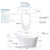 29.53-in W x 66.93-in L x 34.65-in H Bathtub White