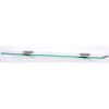Alno Contemporary II A8455-18-PN 18-in Glass Shelf with Brackets Modern in Polished Nickel
