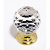 Alno Crystal C210-CLR/PB Traditional Knob in Polished Brass
