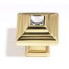 Alno Crystal C213-CLR/PB Traditional Knob in Polished Brass