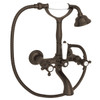 Rohl A1401XMTCB Exposed Wall Mount Tub Filler with Handshower and Cross Handle, Tuscan Brass