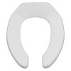 Commercial Elongated Heavy-Duty Open Front Toilet Seat with Stainless Hinge